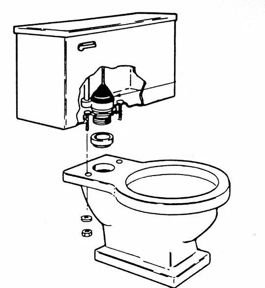 Крепление смывного бачка к унитазу компакт. Болт крепления бачка унитаза схема монтажа. Крепление бачка к унитазу схема подключения. Схема крепления бачка к унитазу болтами.