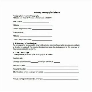 Договор услуги фотографа образец