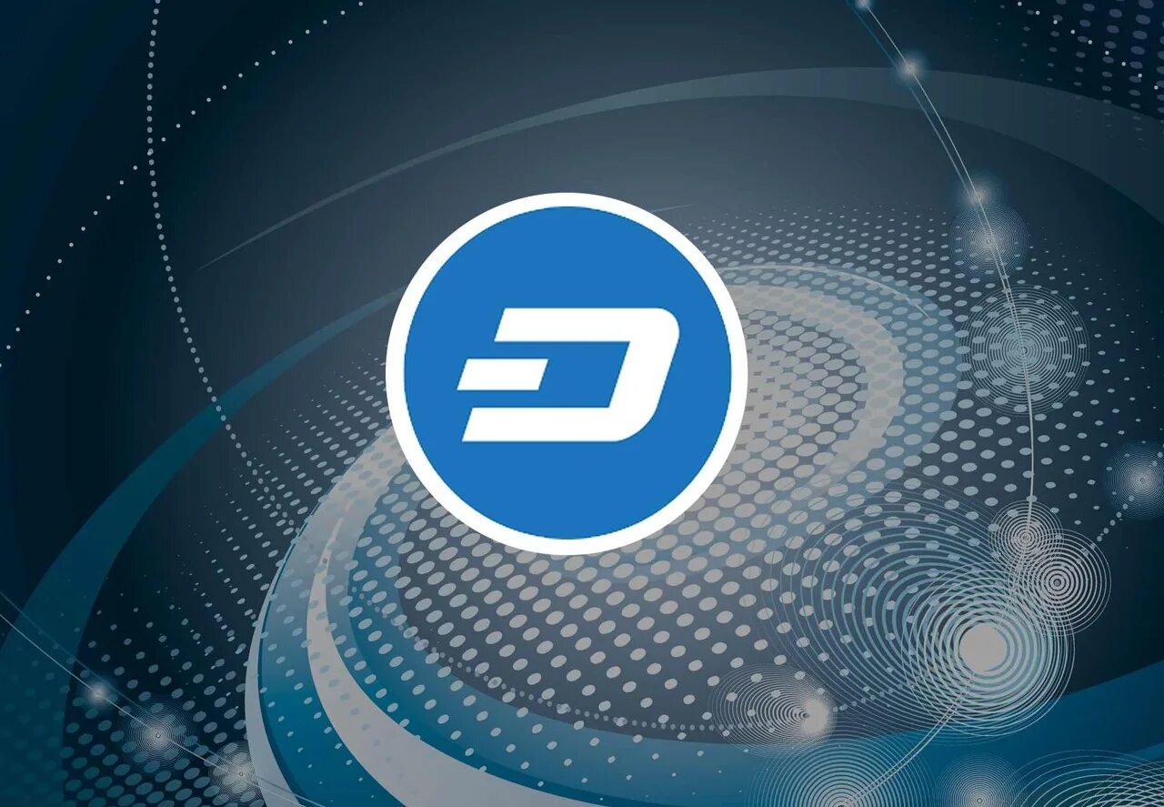 Dashcoin. Dash. Логотип криптовалюта Dash. Блокчейн Dash.