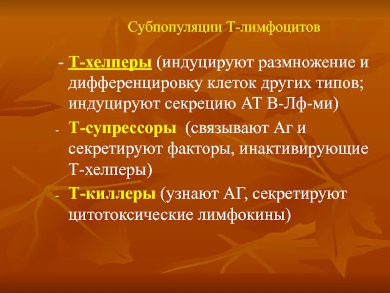 Субпопуляции лимфоцитов и их функциональные особенности. Субпопуляции в-лимфоцитов иммунология. Основные субпопуляции т-хелперов. Субпопуляции в лимфоцитов