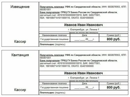 Сколько действует квитанция об оплате госпошлины