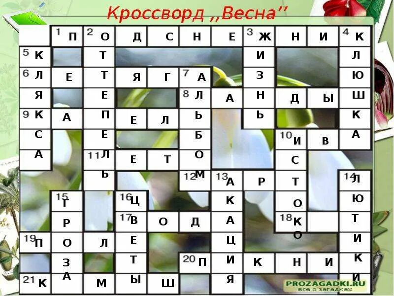 Кроссворд про весну. Весенний кроссворд. Весенний кроссворд для детей. Природа ответ на кроссворд