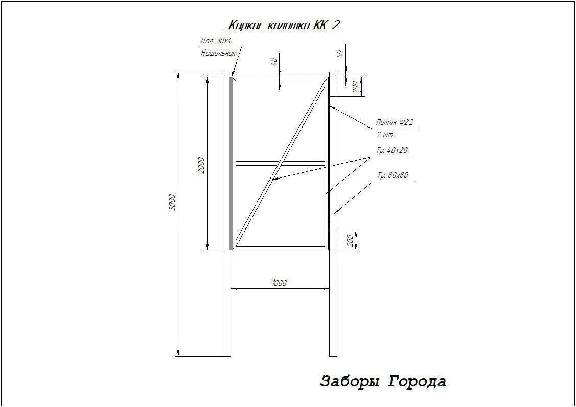 Чертеж калитки