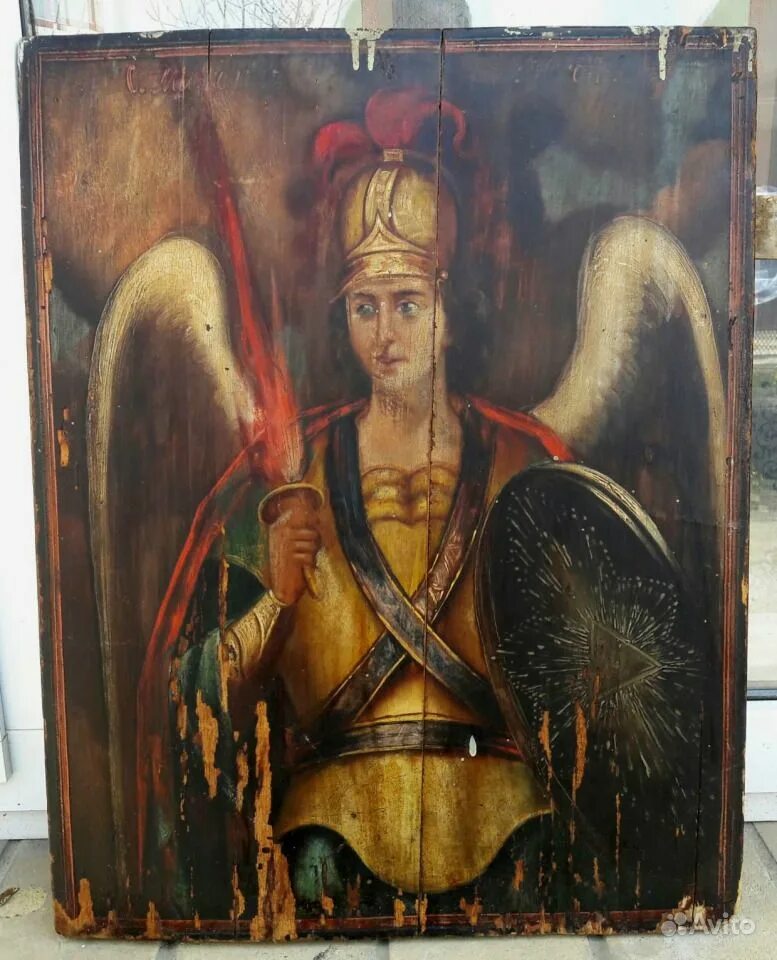Образ михаила. Архангел Михаил икона 19 века. Храмовая икона Архангела Михаила. Образ Архистратига Михаила. Архангел Михаил икона ОПЛЕЧНАЯ.