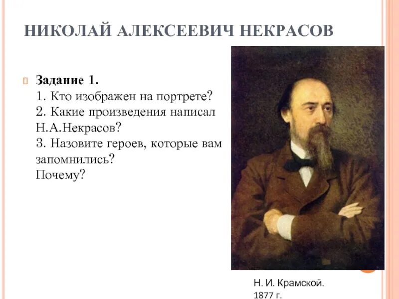 Крамской портрет Некрасова 1877. Произведения николая некрасова