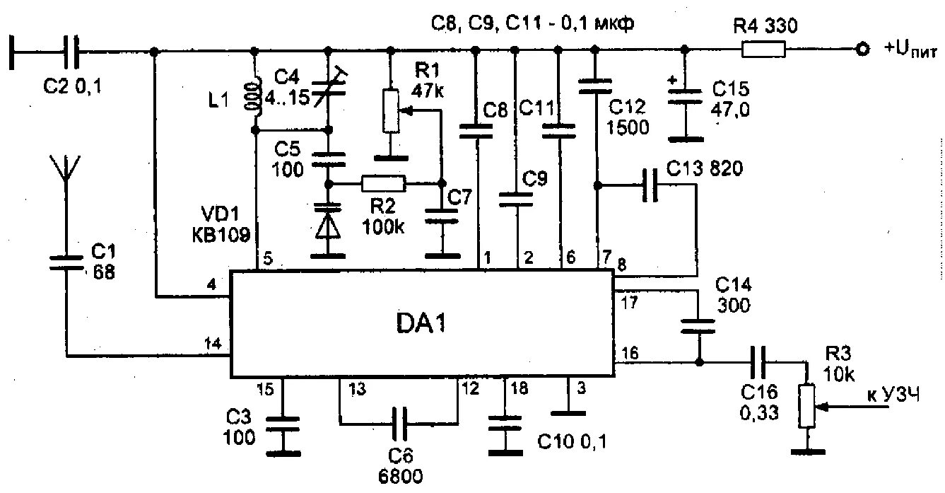 Микросхемы укв. Микросхема кха058 приёмник. Схема ФМ приемника. Схема УКВ приемника на микросхеме к174ха34. УКВ приемник на микросхеме ta2003p.