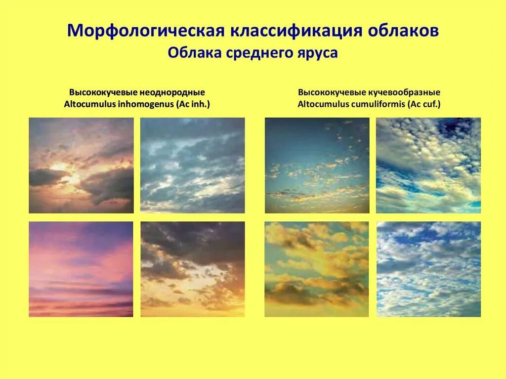 Средняя высота облаков. Морфологическая классификация облаков. Виды облаков. Виды облаков рисунок. Классификация облачности.