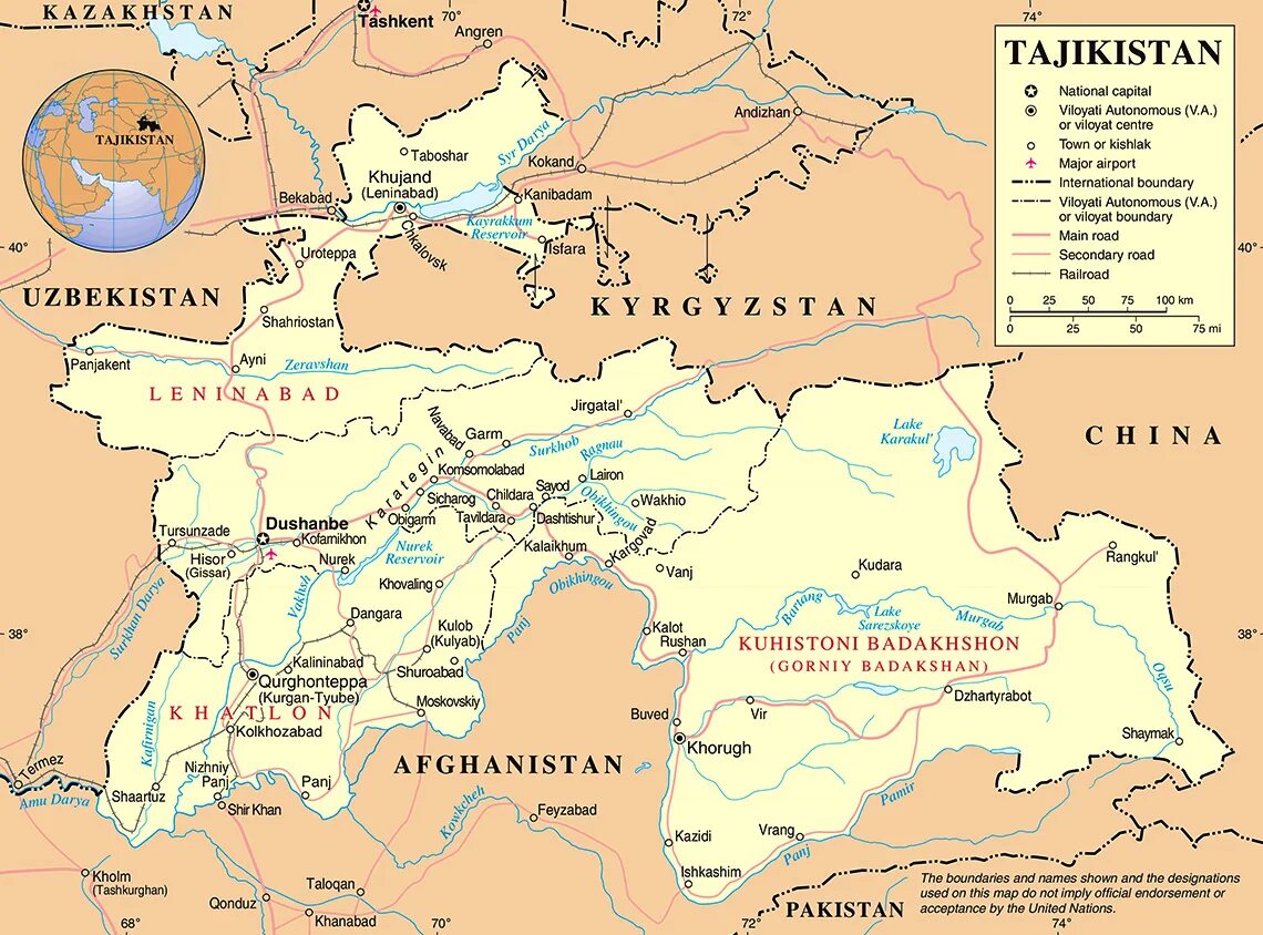 Политическая карта Таджикистана. Таджикистан карта географическая. Картатаджикисьанагеографическая. Карта Республики Таджикистан.