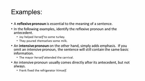 Reflexive pronouns examples