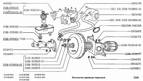 Ваз 2108 схема тормозных