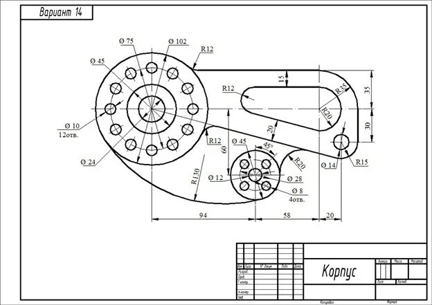 Автокад сделать чертеж плоским Диаметры и угловые размеры AutoCAD уроки © Студия Vertex
