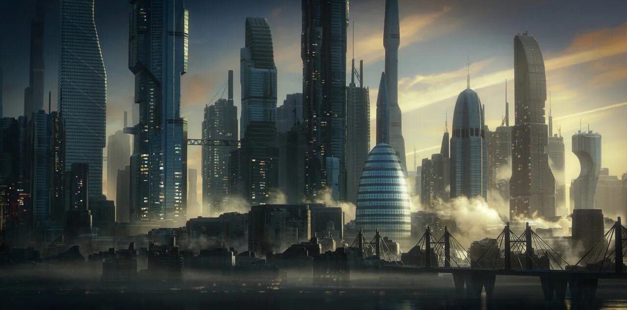 Фантастический город. City concept. Cyberpunk concept art город. Москва в будущем. Город будущего.