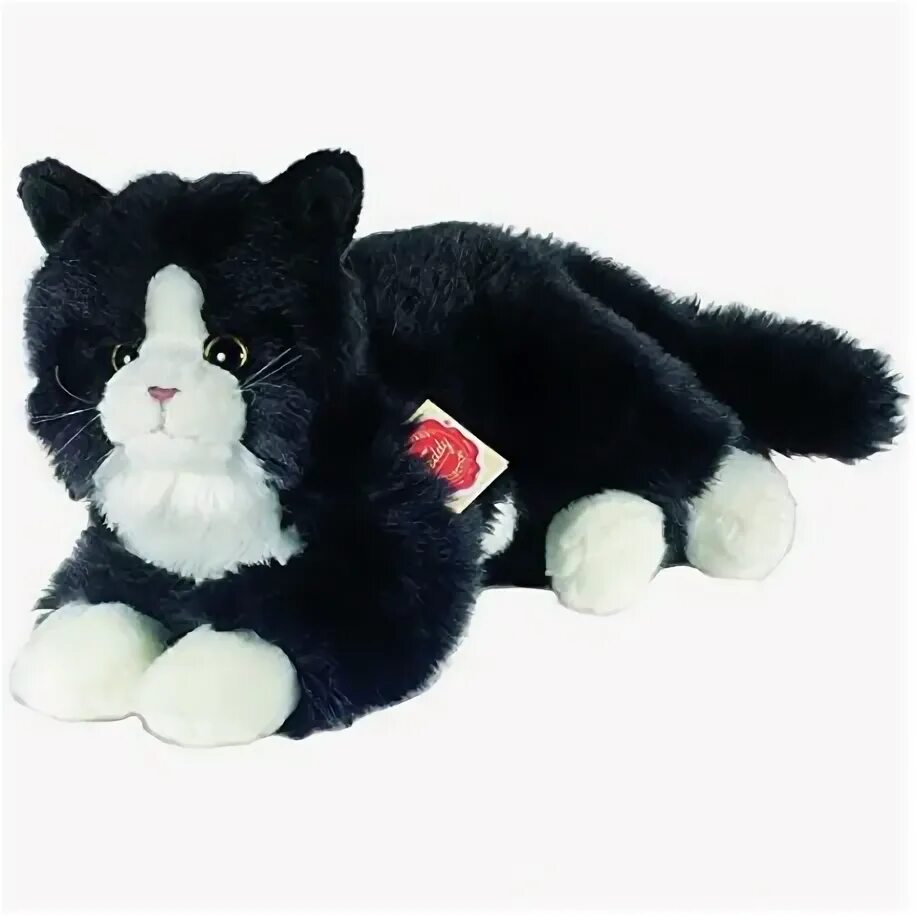 Игрушка котик как настоящий. Teddy hermann кошка. мягкая игрушка кошка черно-белая. мягкая игрушка кошка черная с белым. игрушка черный кот.