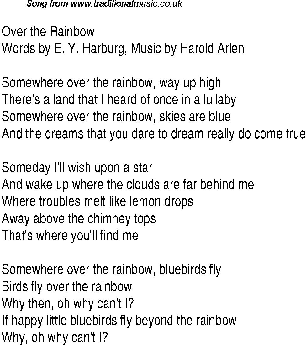 Перевод песни ground. Песня somewhere over the Rainbow. Over the Rainbow текст. Текст песни somewhere over the Rainbow. Песня over the Rainbow текст.