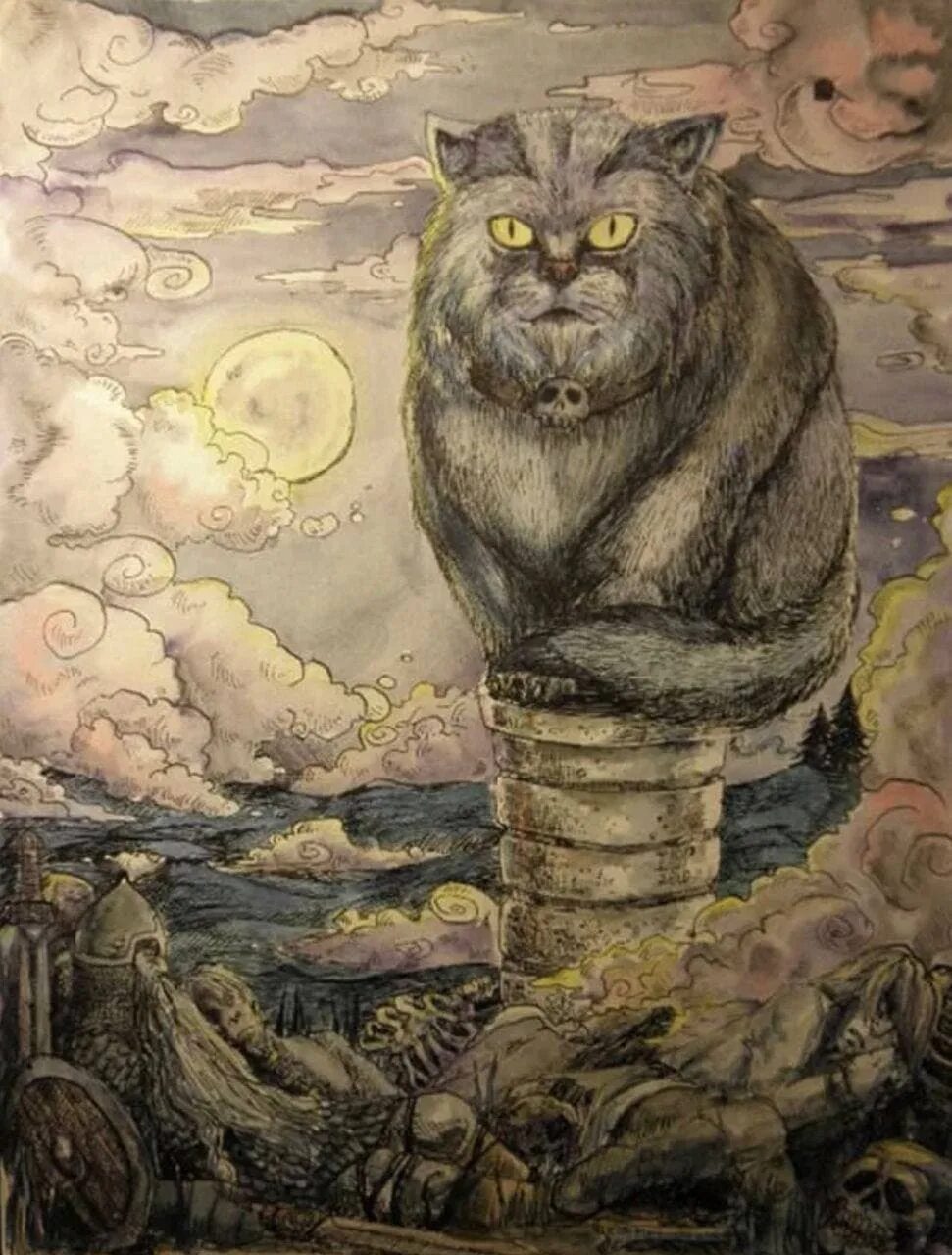 кот баюн дома 2. кот баюн сказка. кот баюн. ефимова кот баюн. ефимова кот баюн картина.