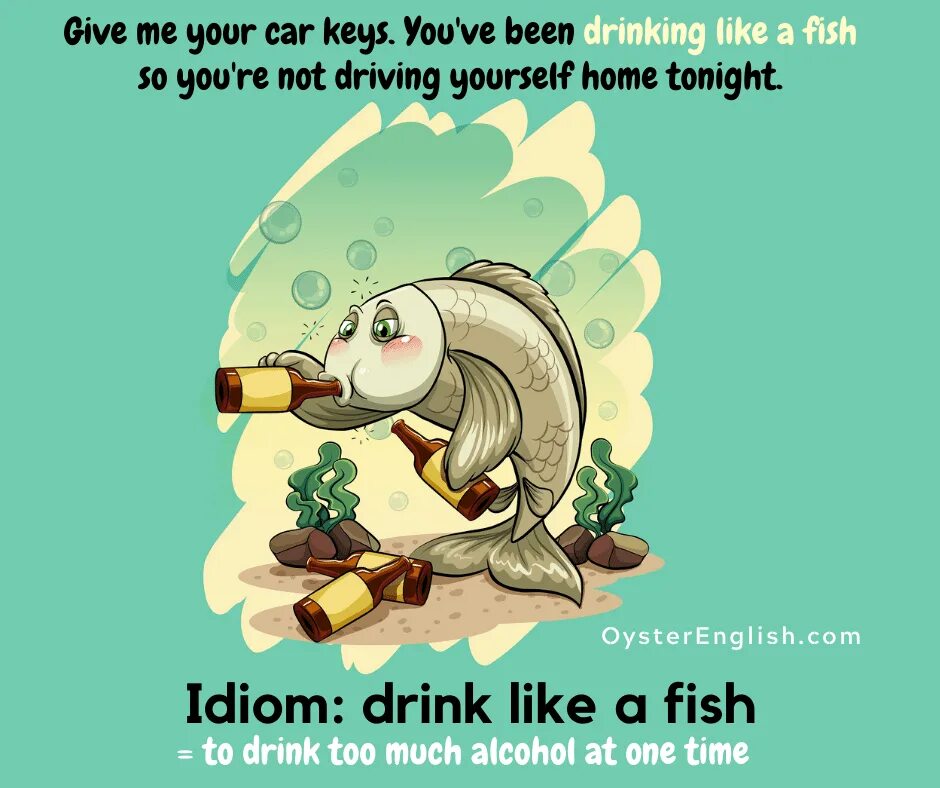 He like a fish. Идиомы на английском. Идиомы иллюстрации. Смешные идиомы на английском. Английский язык. Идиомы.
