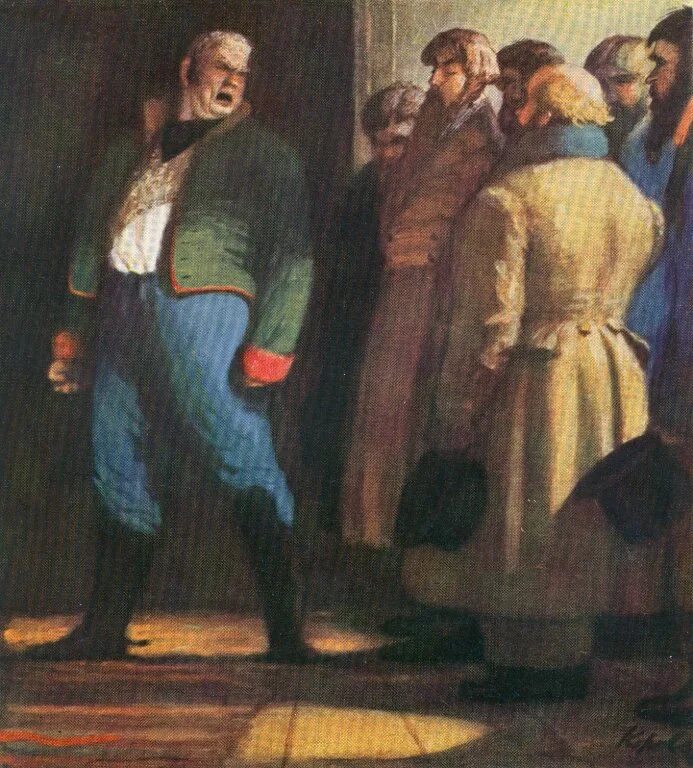 Хлестаков и городничий. Художник коровин ревизор гоголь. иллюстрации к комедии ревизор городничий. коровин ю д иллюстрации к комедии ревизор. иллюстрации коровина к ревизору гоголя.