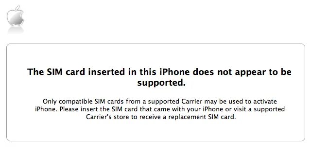 Err_Card_not_supported. Could not activate iphone. Err_Card_not_supported перевод на русском языке.