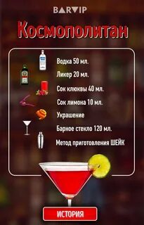 Рецепты коктейлей бара