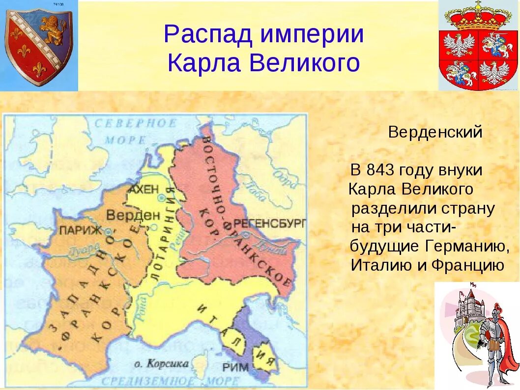 843 Год распад Франкской империи. Создание франкской империи