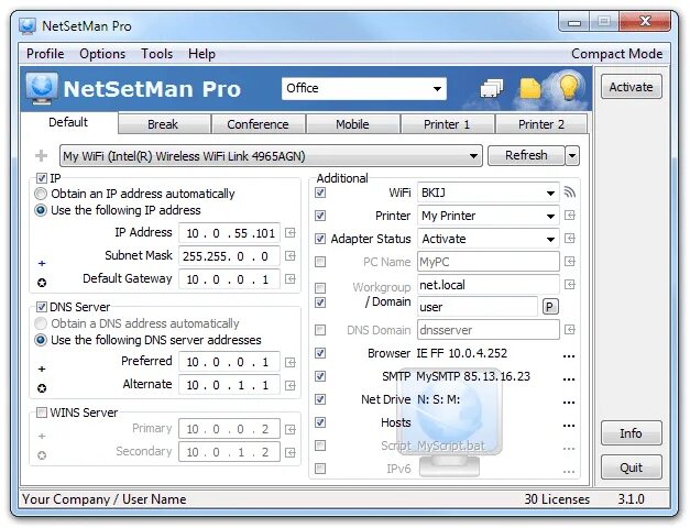 Net setting. Netsetman. программа для настройки ip на windows. windows network profile switcher.