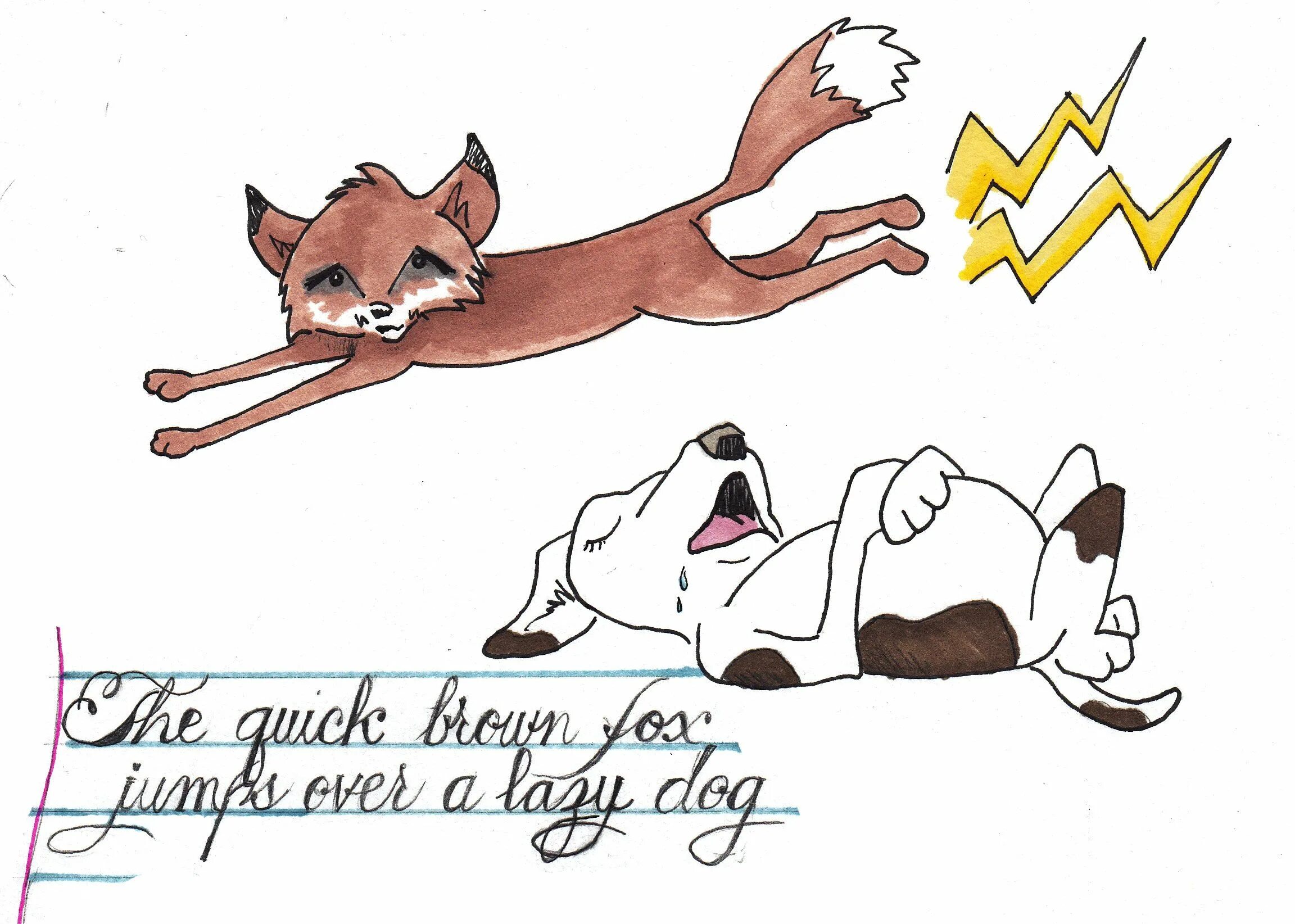 The quick Brown Fox Jumps over the Lazy Dog. Коричневая лиса прыгает через ленивую собаку. Рыжая лиса прыгает через ленивую собаку. Панграмма на английском.