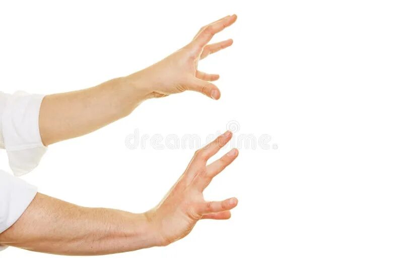 Hands on the side. Hands to the sides. two hands take photo isolated.