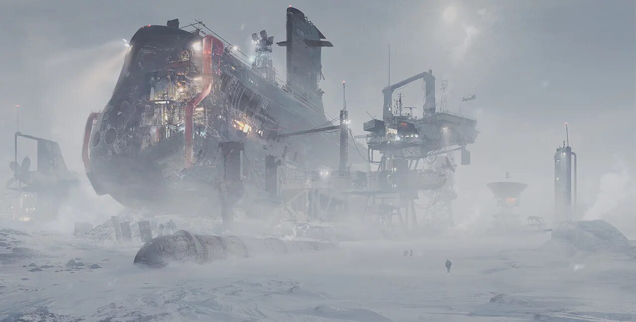 Sci Fi Арктика. Арктическая фантастическая база. Arctic Station Concept Art. Arctic Battle Sci Fi.