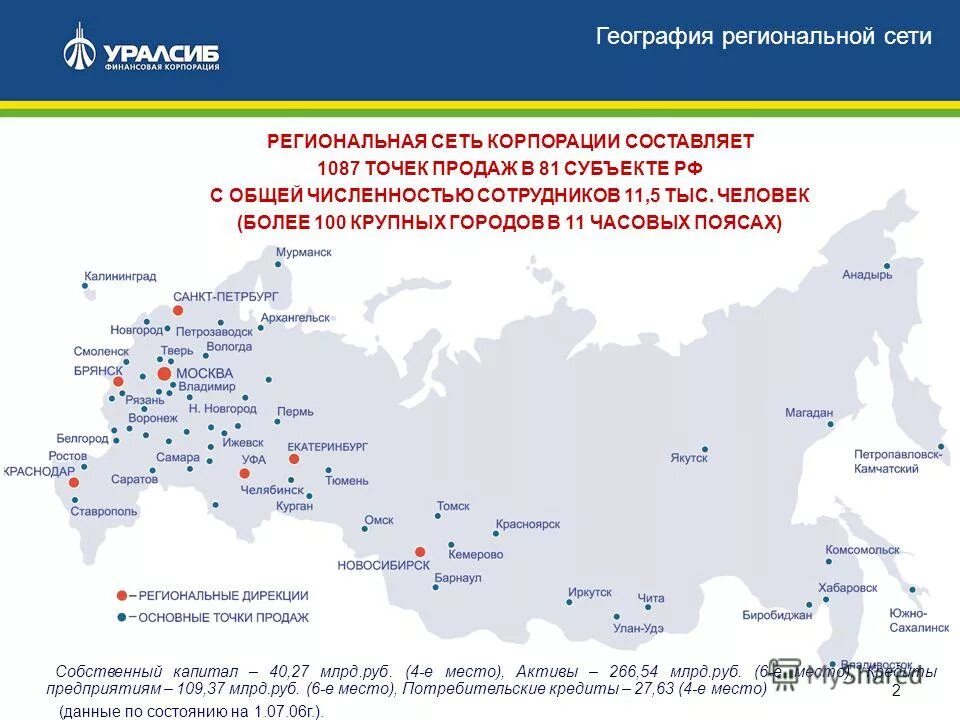 Развитие сети в регионах