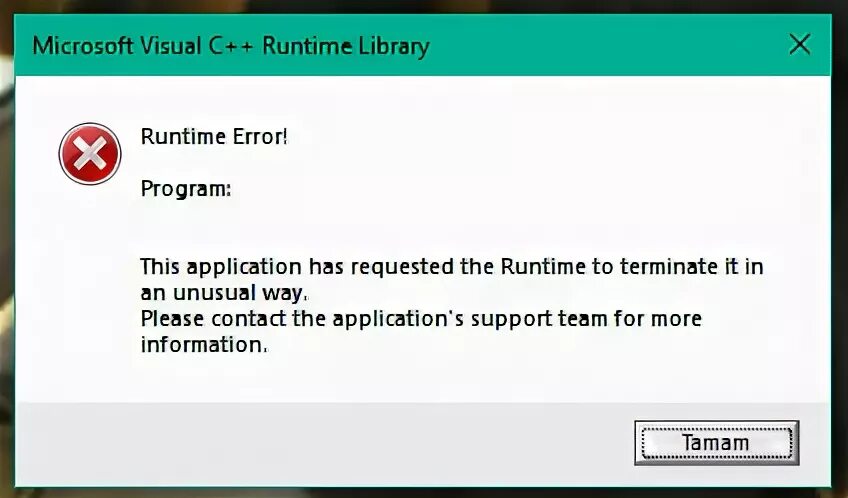 This application has requested the runtime