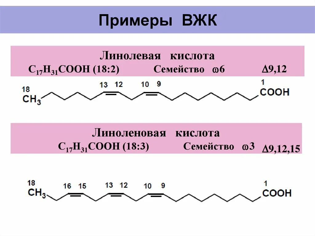 Вжк сочи. Ненасыщенные ВЖК. ВЖК примеры. Высокомолекулярные жирные кислоты. ВЖК липиды.