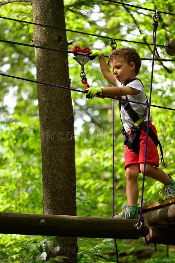 Забрались в чащу. Дети держаться за веревку. "Climbing High" 1996. Children Escape Challenge Rope. Climb in the Park.