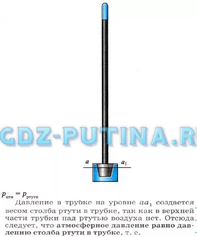 Давление столбика ртути 76. Как найти давление в трубке с ртутью в верхней части трубки. Давление столба ртути p высотой 1 мм равно. Физика 7 измерение атмосферного давления. Опыт Торричелли. Давление воздуха под ртутью.