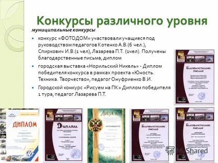 Уровни конкурсов в образовании