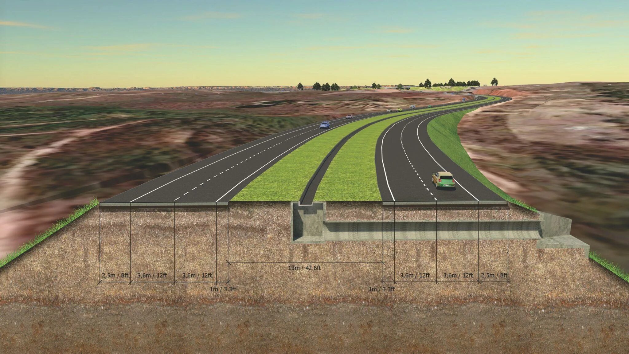 Проектирование автомобильных дорог. Проектирование дорожного полотна. Проектирование насыпей автомобильных дорог. Трехмерная модель дороги.