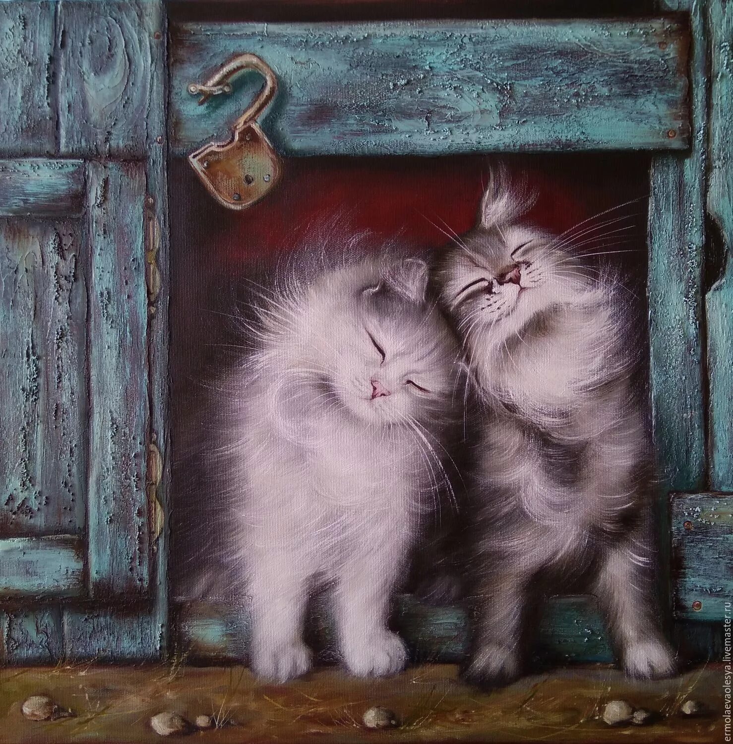 Кошки в живописи. Котенок живопись. Картина котенок. Кошка масло любят