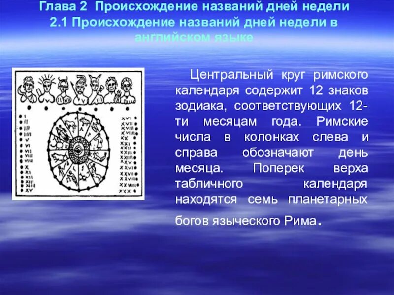 Происхождение календаря. Первый календарь. Происхождение названий дней недели. Названия дней недели на английском происхождение. Происхождение английских названий