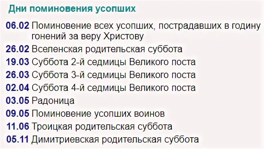 Какого дня родительское
