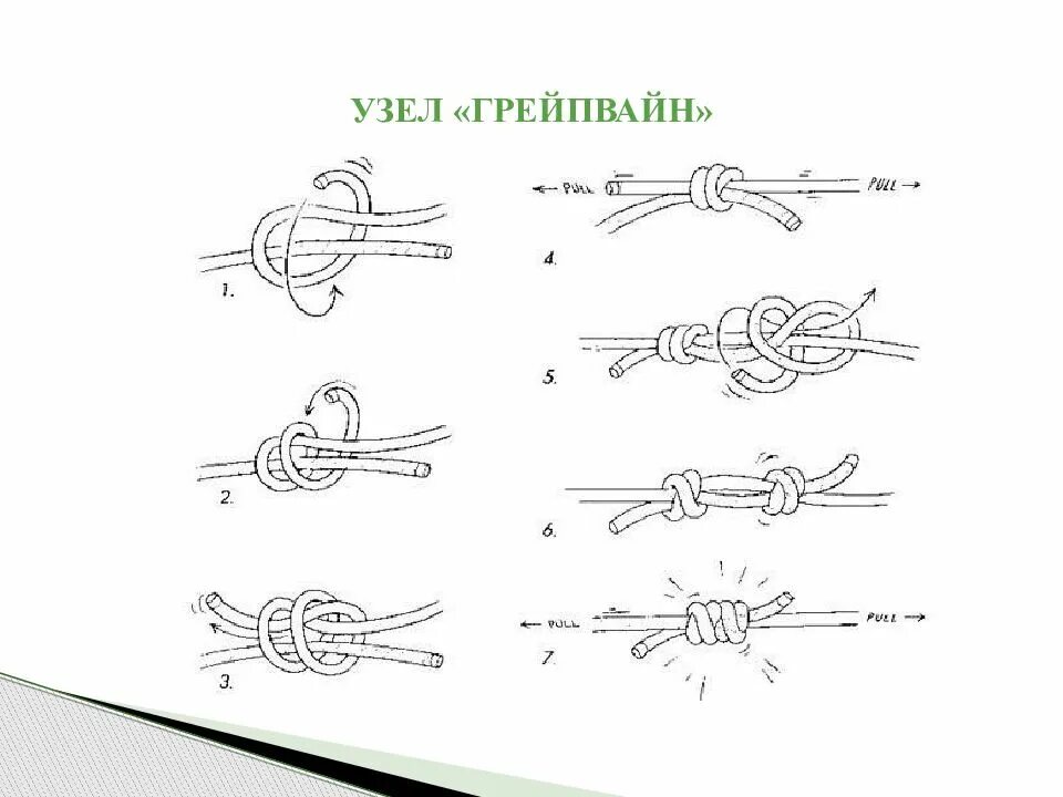 Узел Грейпвайн схема. Грейпвайн узлы для связывания веревок. Узел Грейпвайн схема вязания. Встречный Грейпвайн узел. Самодельные узлы