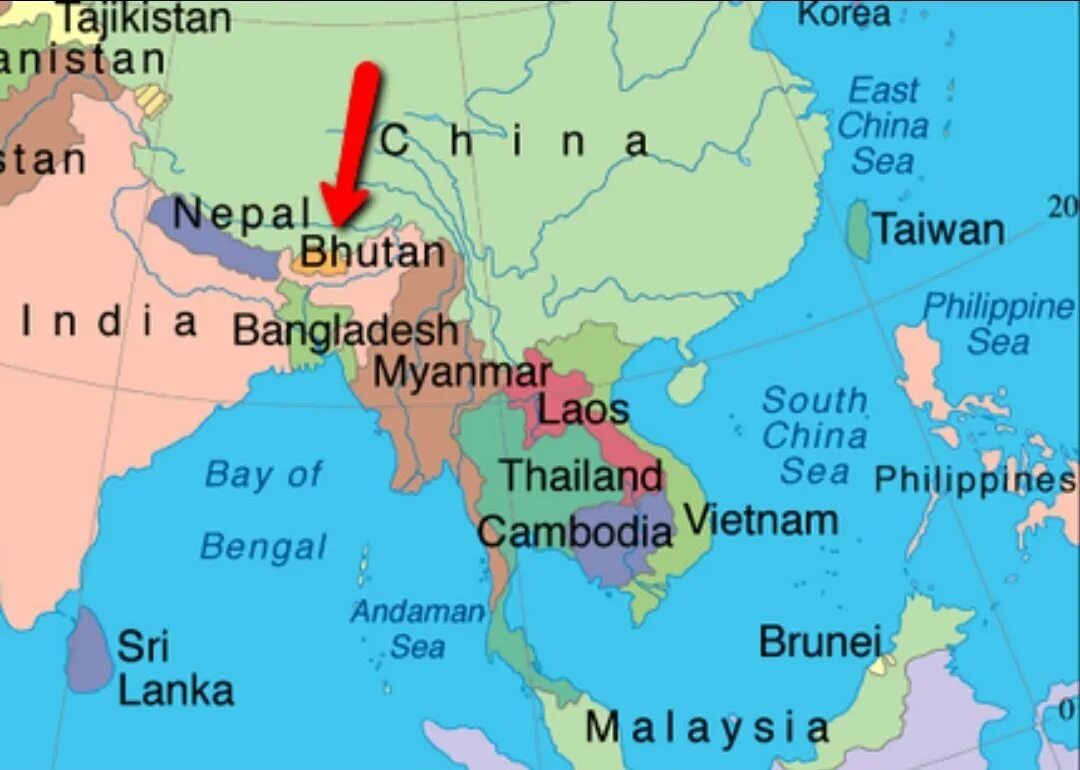 Бангладеш какая страна где находится википедия. Королевство бутан на карте. Где находится бутан на карте.