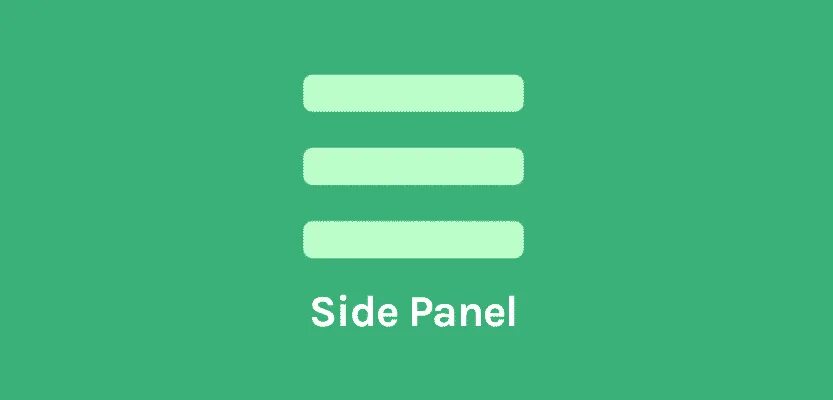 Side Panel. Side Panel toggle. Pop-out or Side Panel site. Side panels