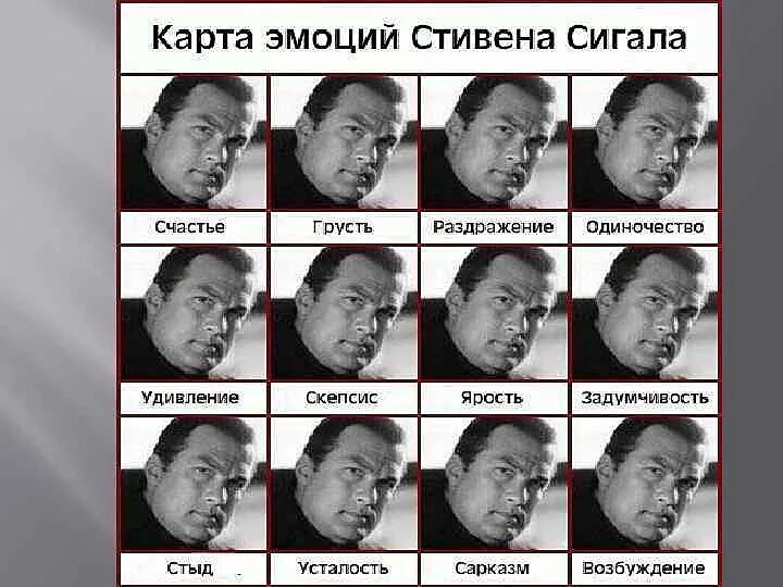 Мем эмоции. Эмоции стивена сигала.