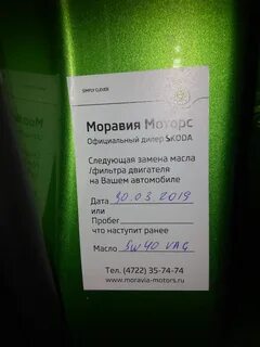 Шкода рапид какие масла
