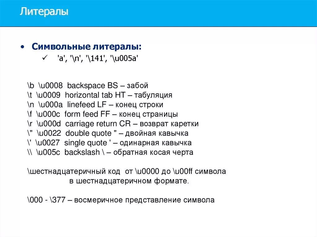 Литерал дата. Литералы тип данных. символьный литерал. литералы в java. символьные литералы java.