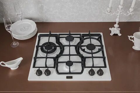 Газовая варочная панель белая