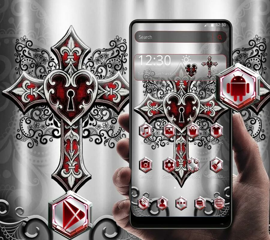 Cross theme. Крест на андроид. темы с крестом для андроида. крестик на андроиде. cross theme 2.