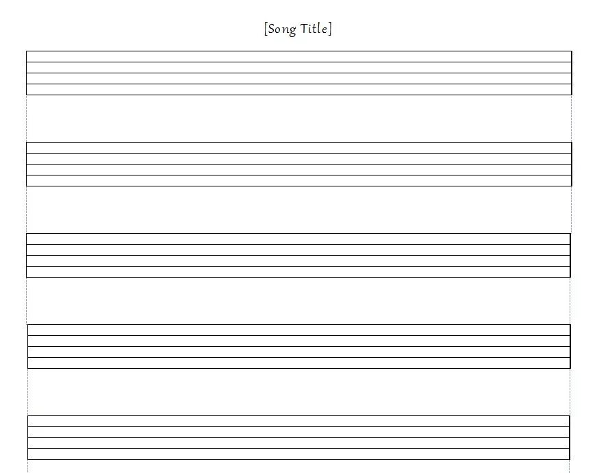 Music Staff Paper Music Staff Paper Template