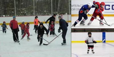 дети играют в хоккей