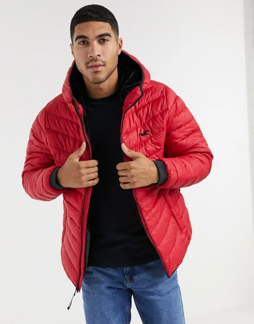 Пуховик Hollister красный. Hollister пуховик мужской. Куртки мужские Hollister красна. Hooded Puffer Jacket. Hollister отзывы