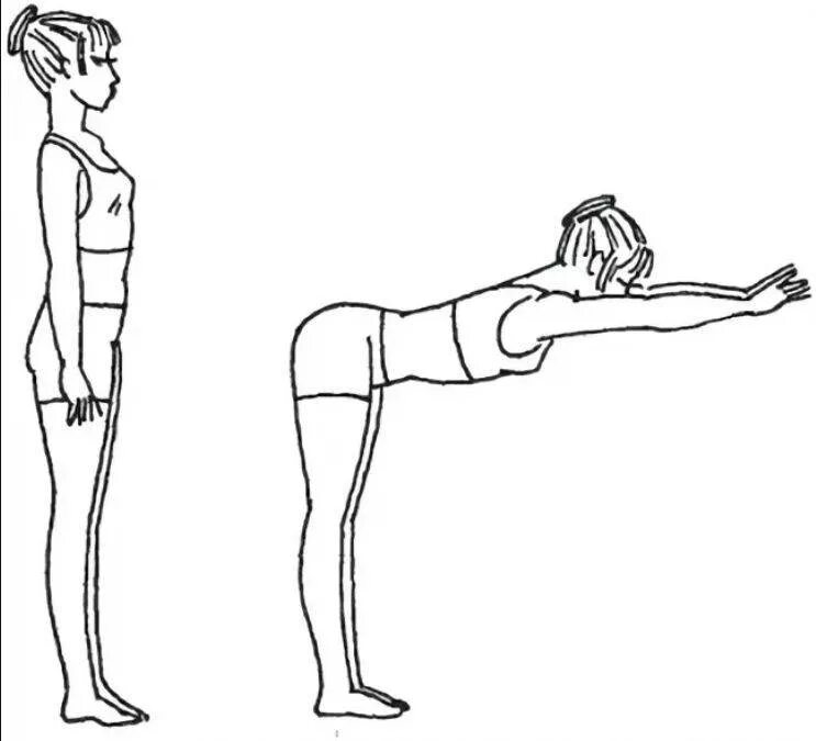Упражнения от сутулости комплекс для осанки. Упражнение наклоны вперед. Упражнения при сутулости спины. Упражнения стоя для псины.